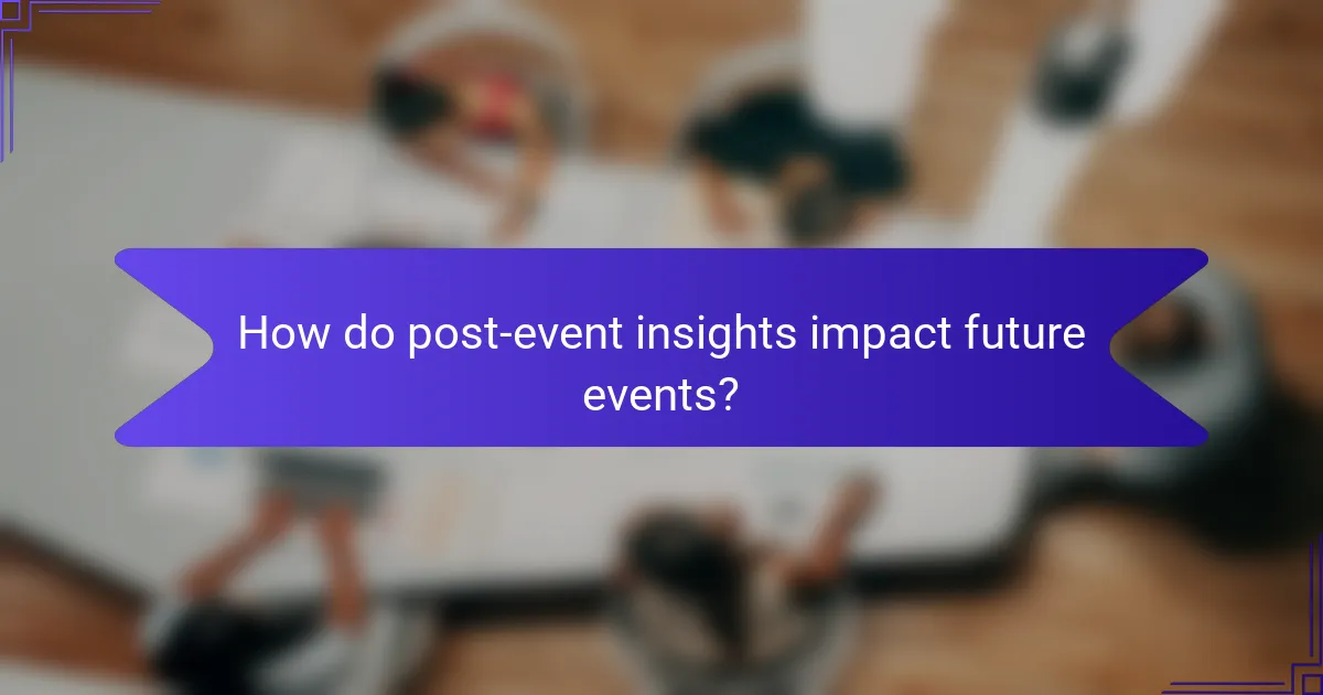 How do post-event insights impact future events?