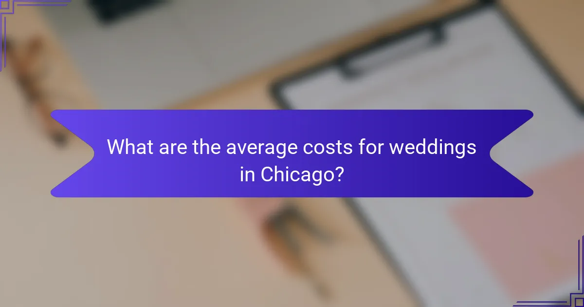 What are the average costs for weddings in Chicago?