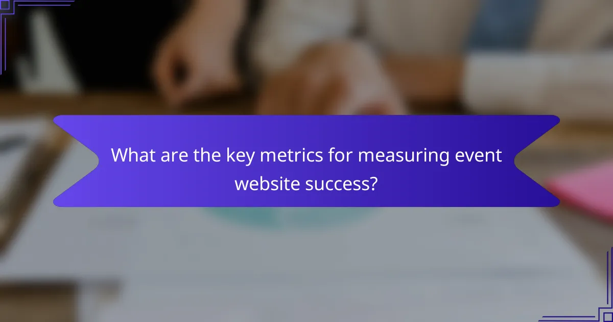 What are the key metrics for measuring event website success?